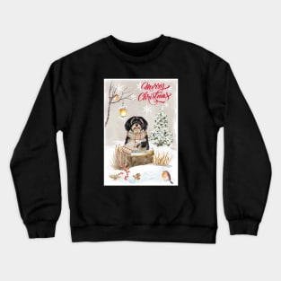 Black Havanese Merry Christmas Santa Dog Crewneck Sweatshirt